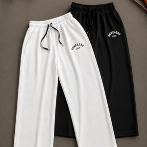 Men’s Premium Cotton Bonker Track Pants | Heavyweight Textured Cotton Lower with Zipper Pockets