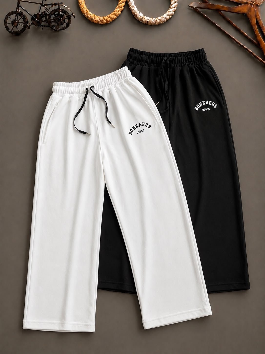Men's Premium Cotton Bonker Track Pants | Heavyweight Textured Cotton Lower with Zipper Pockets
