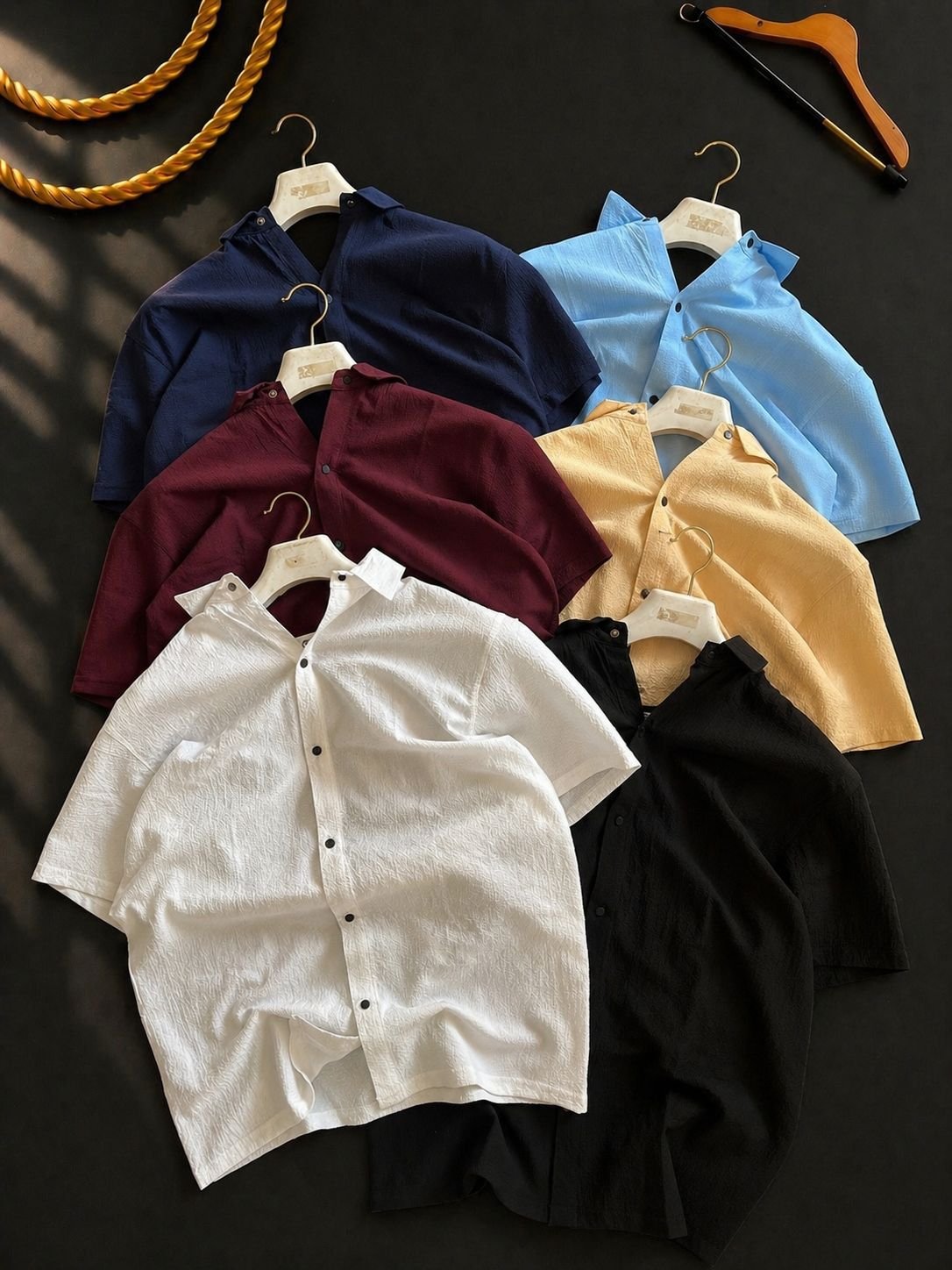 Imported Men’s Bubble Popcorn Textured Half Sleeve Casual Shirt