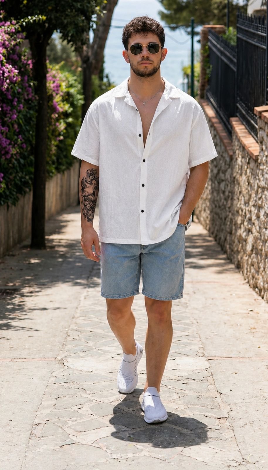 Imported Men’s Bubble Popcorn Textured Half Sleeve Casual Shirt